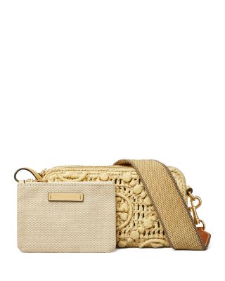 Miller T Monogram Raffia Crossbody
