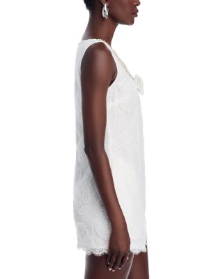 White Tulle Lace Mini Dress