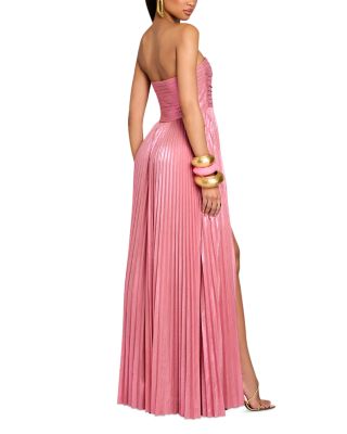 Sevyn Pleated Side Slit Maxi Dress