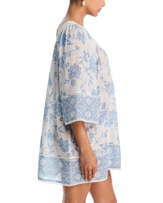 Placed Floral Print Mini Dress - Exclusive