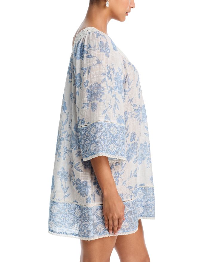 Placed Floral Print Mini Dress