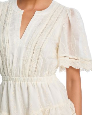 Lace Trim Pintuck Mini Dress - Exclusive