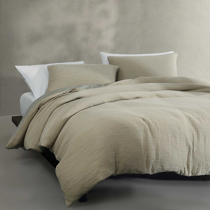 Calvin Klein Washed Texture Cotton Jacquard Duvet Cover Set, Queen
