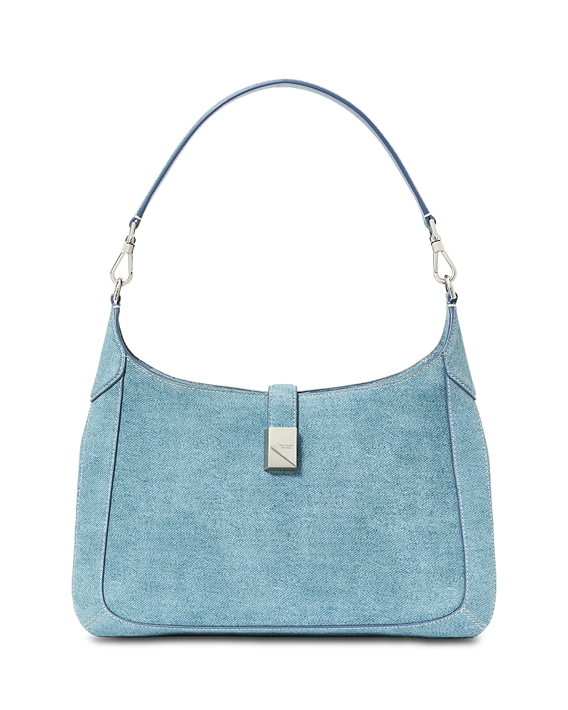 Kate Spade New York Deco Denim Print Suede Hobo Bag