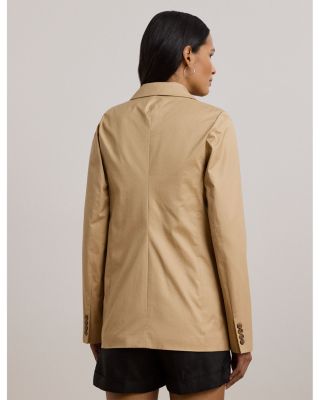 Double Breasted Cotton Twill Blazer