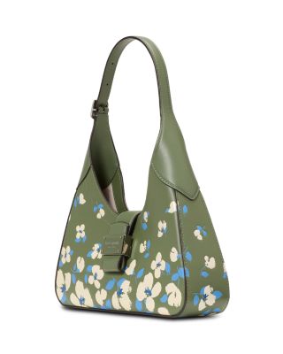 Nouveau Painterly Bouquet Embossed Leather Small Shoulder Bag