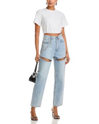Slit Jeans in Light Blue