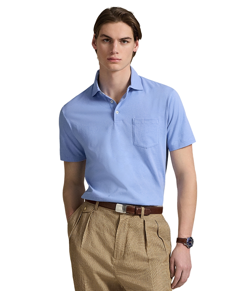 Polo Ralph Lauren Standard Fit Lisle Polo Shirt In Blue