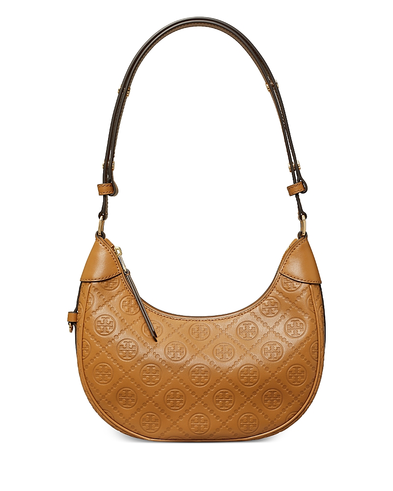 Tory Burch T Monogram Leather Crescent Bag