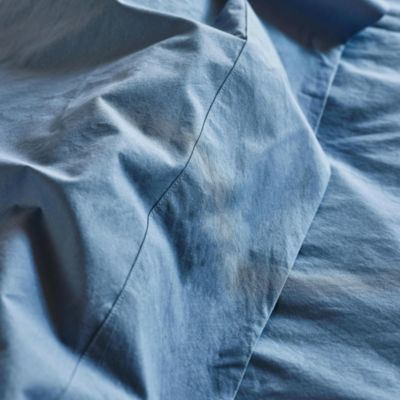 Washed Cotton Percale Flat Sheet, Twin