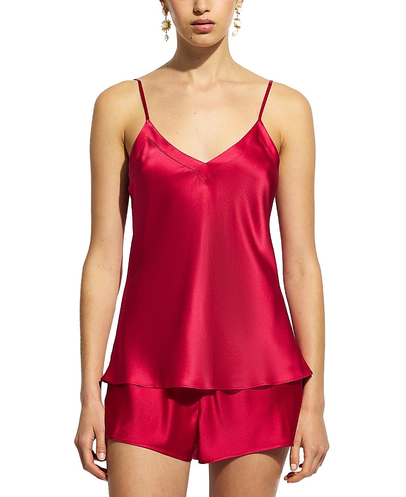 Ginia Silk Cami In Red