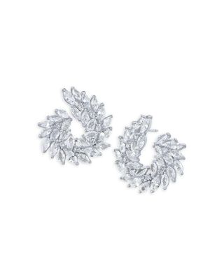Round & Marquise Cubic Zirconia Swirl Statement Earrings