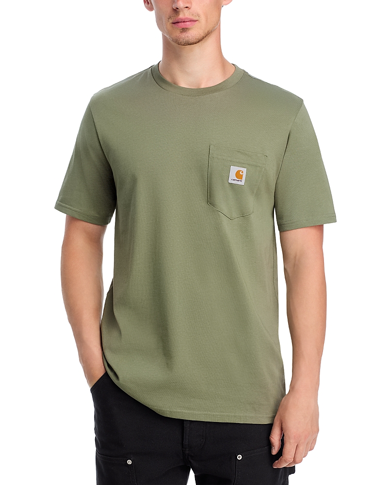 Carhartt Cotton T-shirt In Military Green With Pocket And Logo