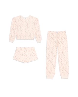 Splendid - Girls' Brushed Jersey Top, Shorts & Pants Pajamas Set - Big Kid