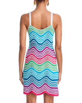 Rainbow Scallop Hem Crochet Tank Dress - Exclusive