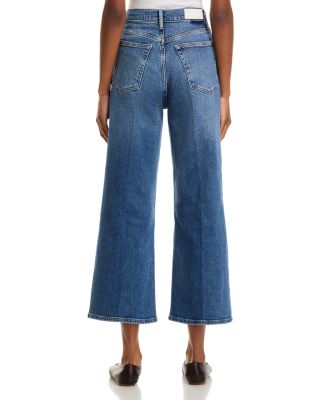 High Rise Wide Leg Cropped Jeans in Mid 70s