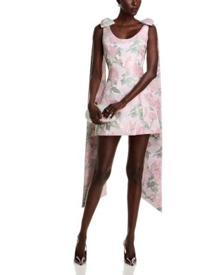 Gita Light Pink Brocade Scoop Neck Mini Dress