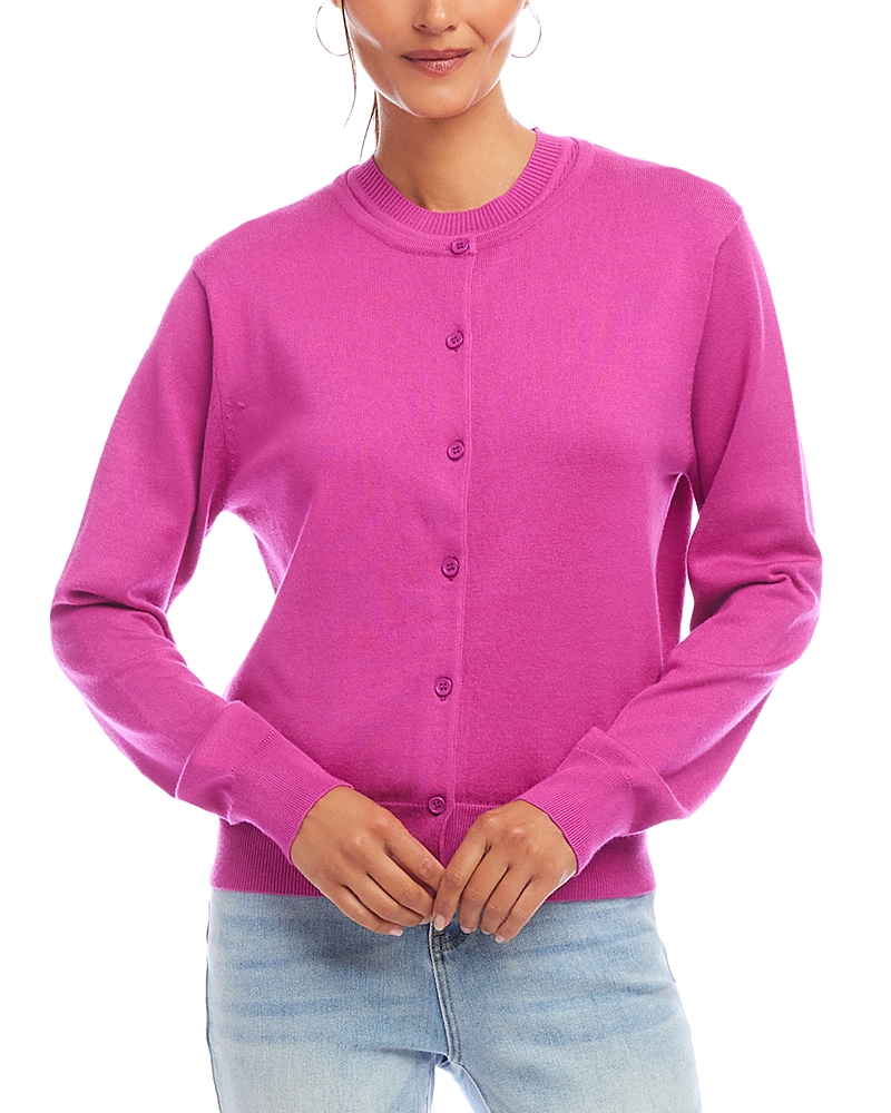 Karen Kane Long Sleeve Cardigan Sweater In Orchid