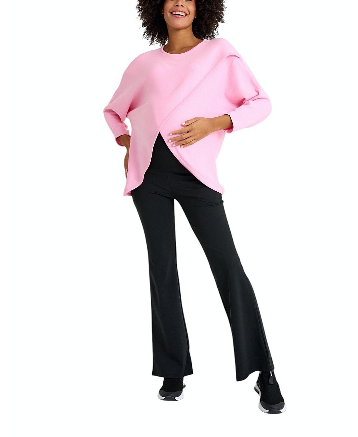 Accouchee Let Loose Crossover Long Sleeve Maternity Nursing Knit Sweater