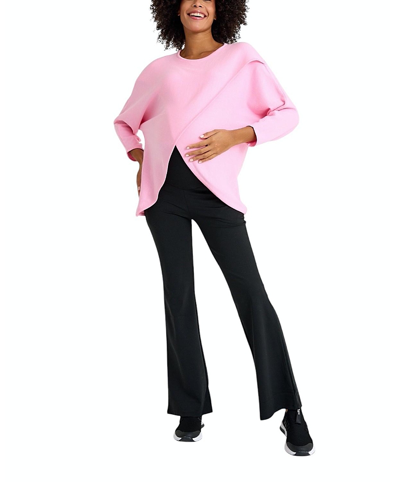 Accouchee Let Loose Crossover Long Sleeve Maternity Nursing Knit Sweater