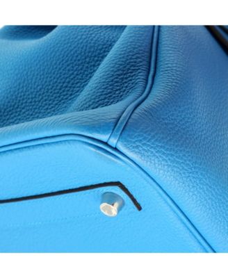 Birkin 35 Handbag Blue Togo with Palladium Hardware