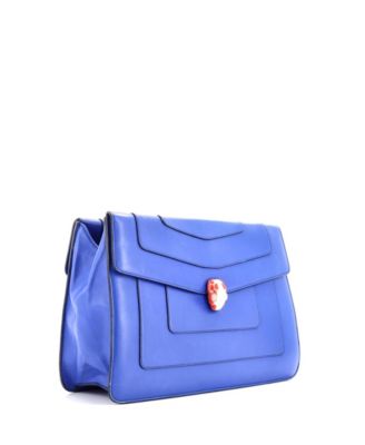 Large Serpenti Forever Double Flap Shoulder Bag Leather