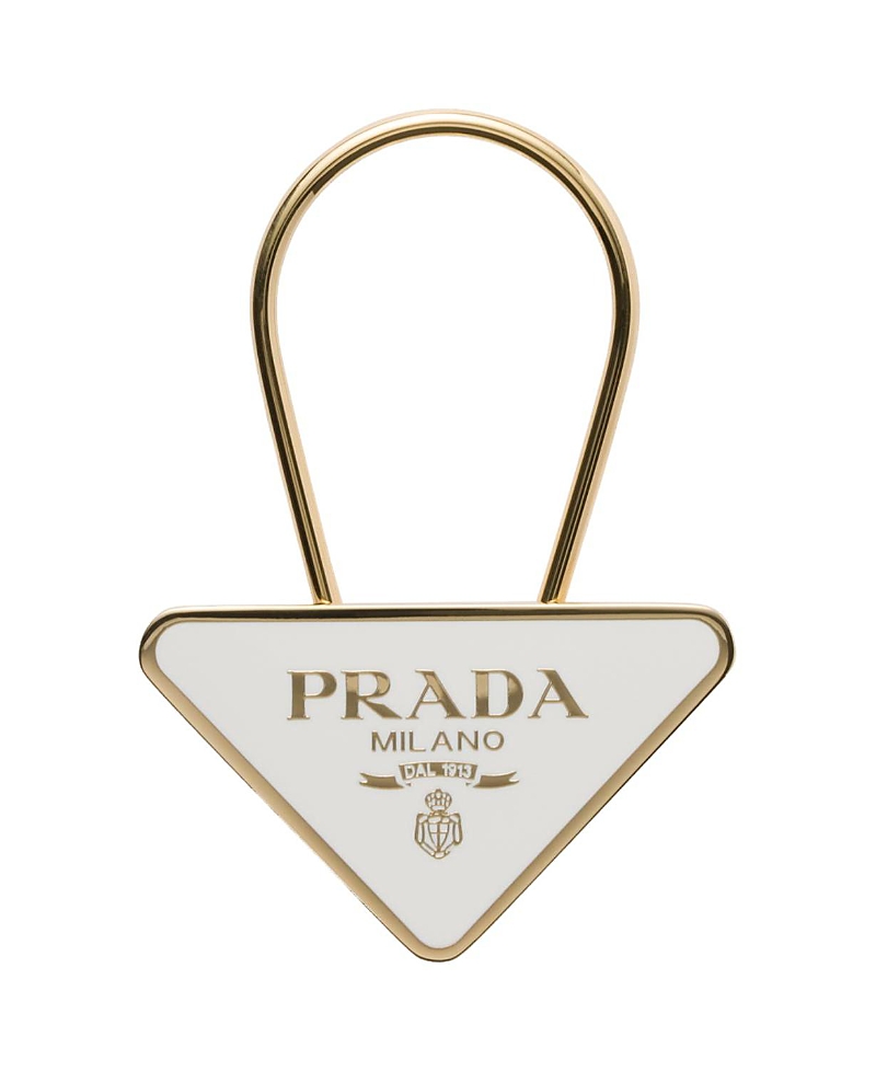 Prada Enameled Metal Key Ring