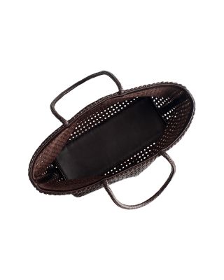 Handwoven Caned Leather Tote