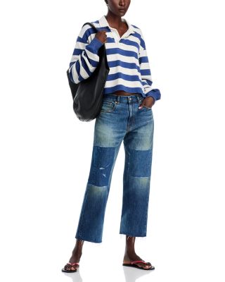 Lucy High Rise Ankle Boyfriend Jeans in Esher Blue