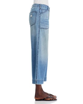 Georgia High Rise Cropped Wide Leg Jeans in Galton Indigo