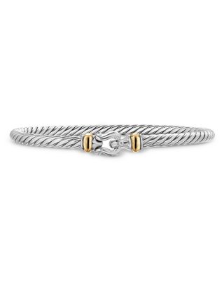 David Yurman - Cable Flex Buckle Bracelet in Sterling Silver with 14K Yellow Gold, 4mm