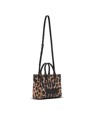 B-Army Small Leopard Print Canvas Tote Bag