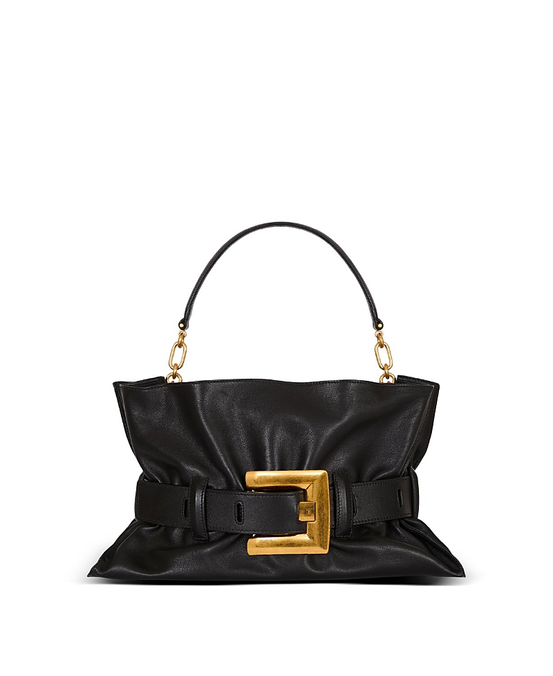 Shop Balmain Medium Anthem Shoulder Bag In Leather