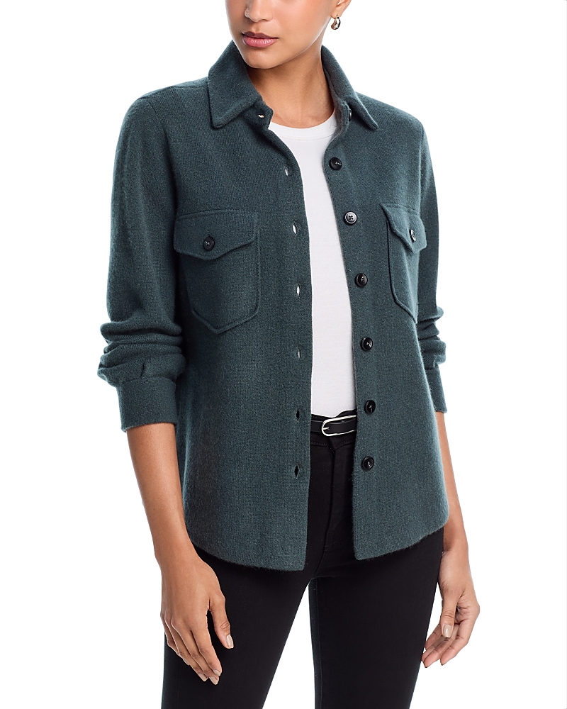 Aqua Cashmere Button Down - Exclusive In Green