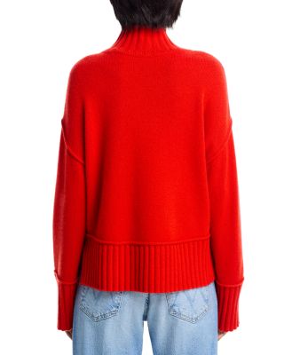 100% Cashmere Boxy Mock Neck Sweater - Exclusive