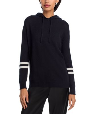 100% Cashmere Athletic Stripe Hoodie - Exclusive