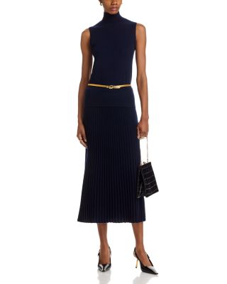 100% Cashmere Ribbed Midi Skirt - Exclusive