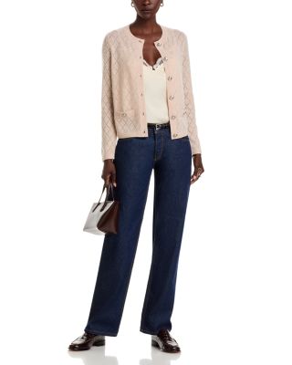 100% Cashmere Crewneck Cardigan Sweater - Exclusive