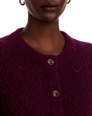 100% Cashmere Pointelle Cardigan - Exclusive