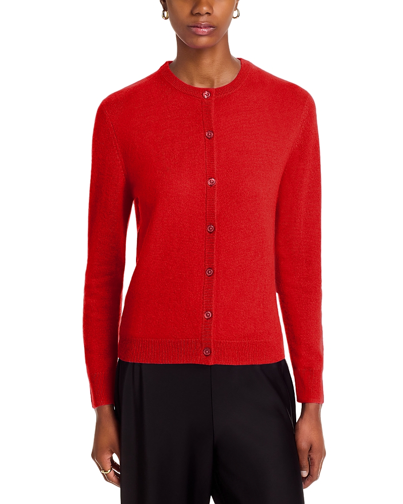 C By Bloomingdale's Cashmere Cashmere Crewneck Cardigan Sweater - Exclusive In Red