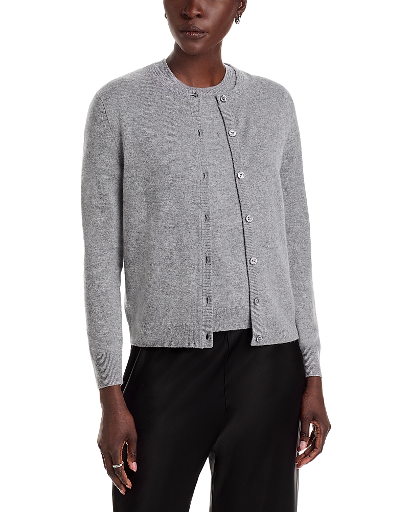 C By Bloomingdale's Cashmere Cashmere Crewneck Cardigan Sweater - Exclusive In Gray