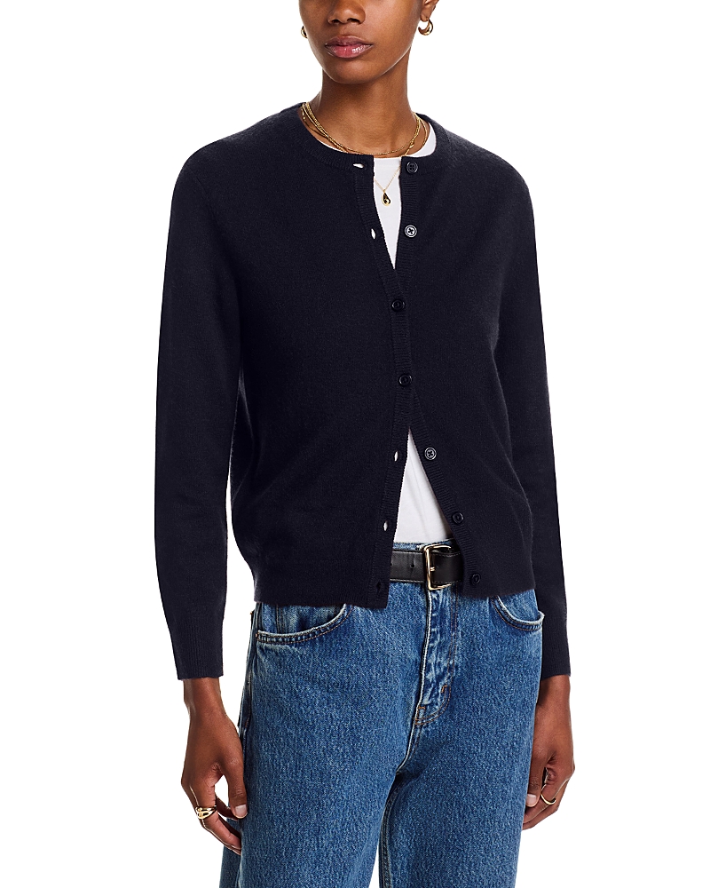 C By Bloomingdale's Cashmere Cashmere Crewneck Cardigan Sweater - Exclusive In Blue