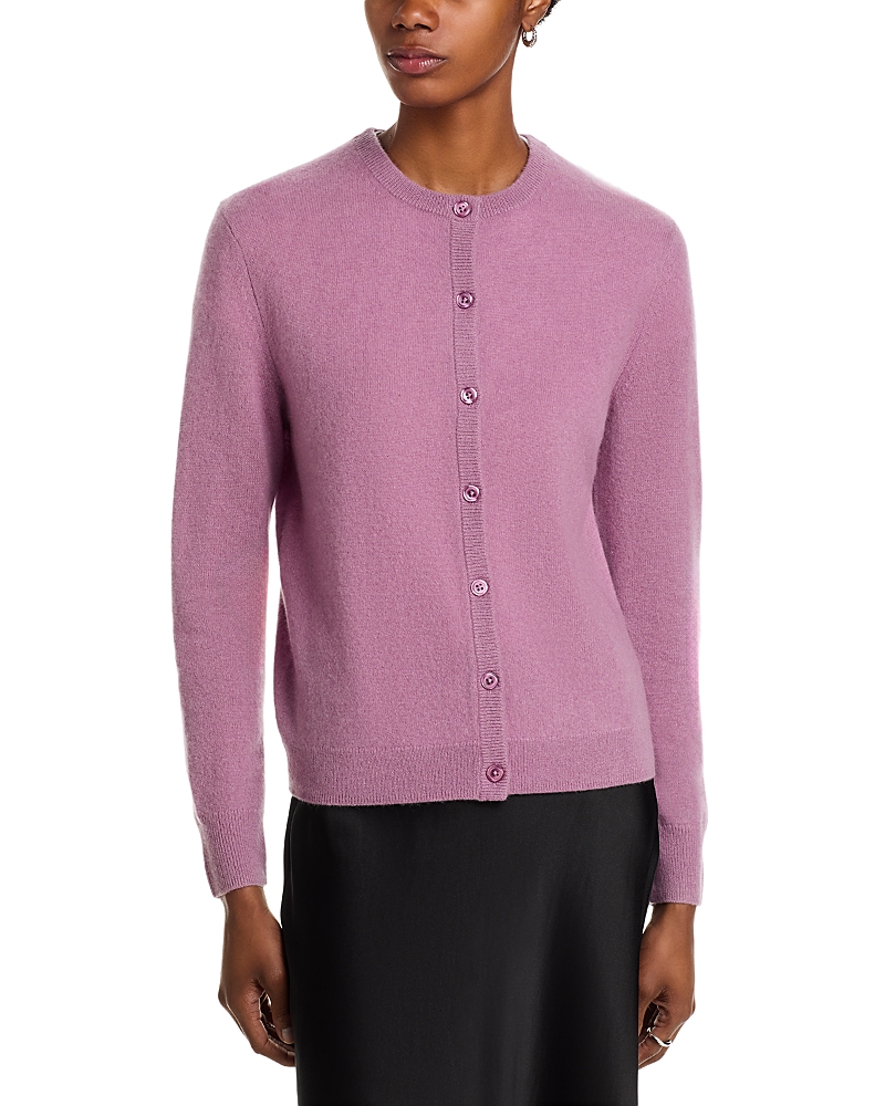 C By Bloomingdale's Cashmere Cashmere Crewneck Cardigan Sweater - Exclusive In Purple