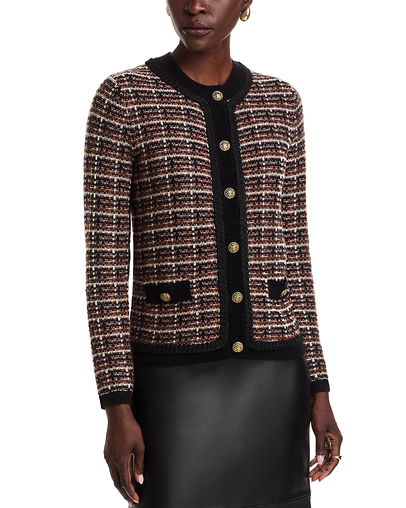 C By Bloomingdale's Cashmere Tweed Crewneck Cardigan - Exclusive