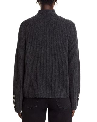 100% Cashmere Rib Knit Bell Sleeve Turtleneck Sweater - Exclusive