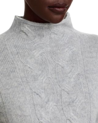 100% Cashmere Mock Neck Cable Sweater - Exclusive