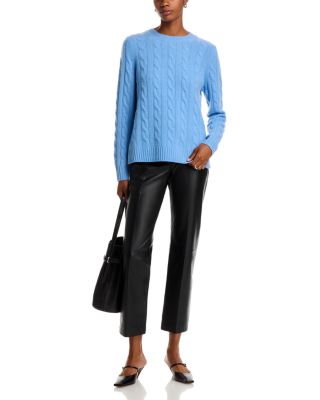 100% Cashmere Cable Knit Crewneck Sweater - Exclusive