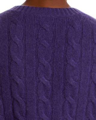 100% Cashmere Cable Knit Crewneck Sweater - Exclusive
