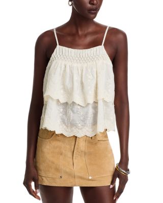 AQUA - Tiered Pintucked Top - Exclusive