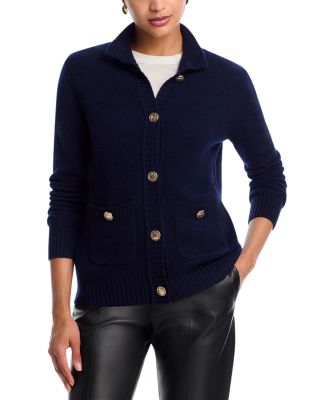 100% Cashmere Rib Knit Cardigan - Exclusive